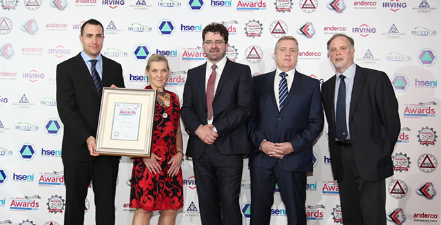 Declan Grady receiving the NISO Award on behalf of Jones Engineering Group